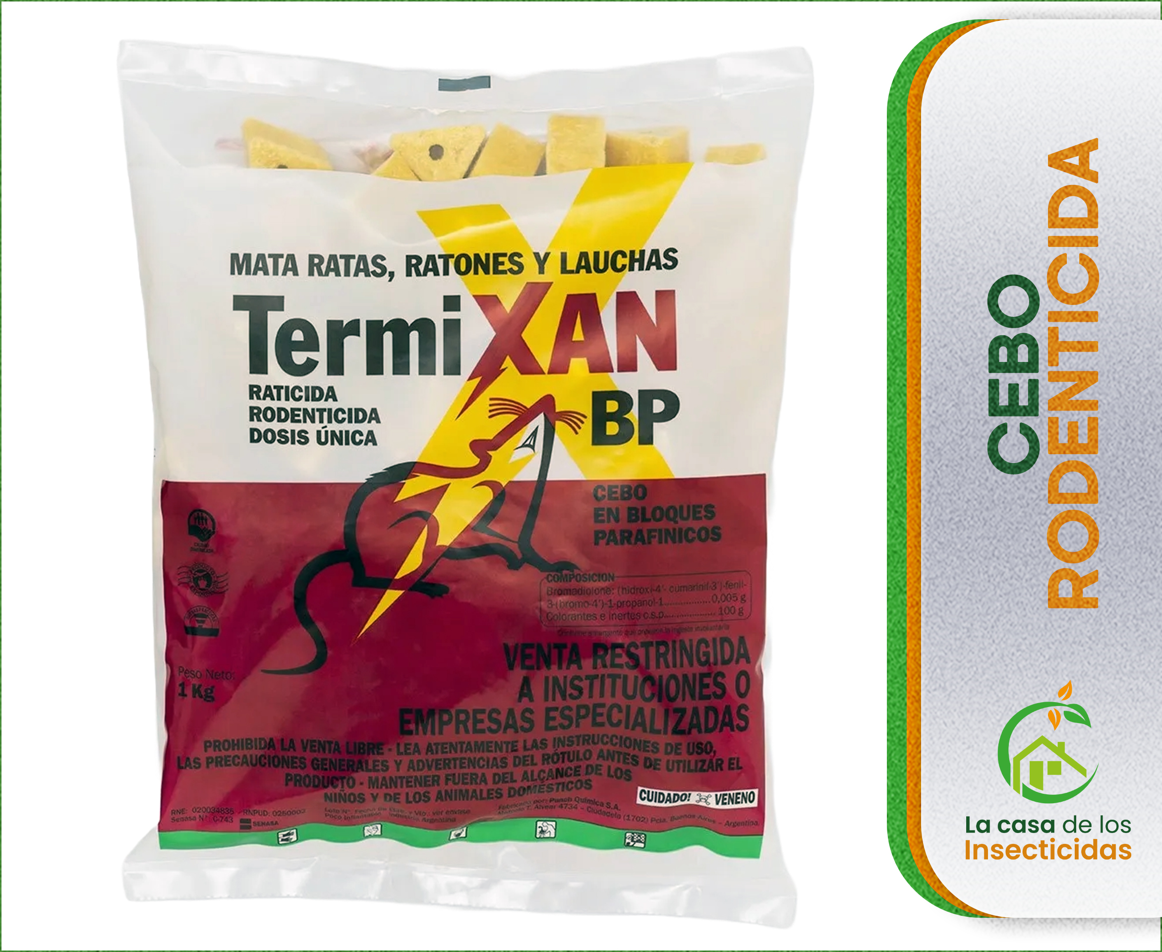 Termixan BP rodenticida Control Roedores 1 kg.